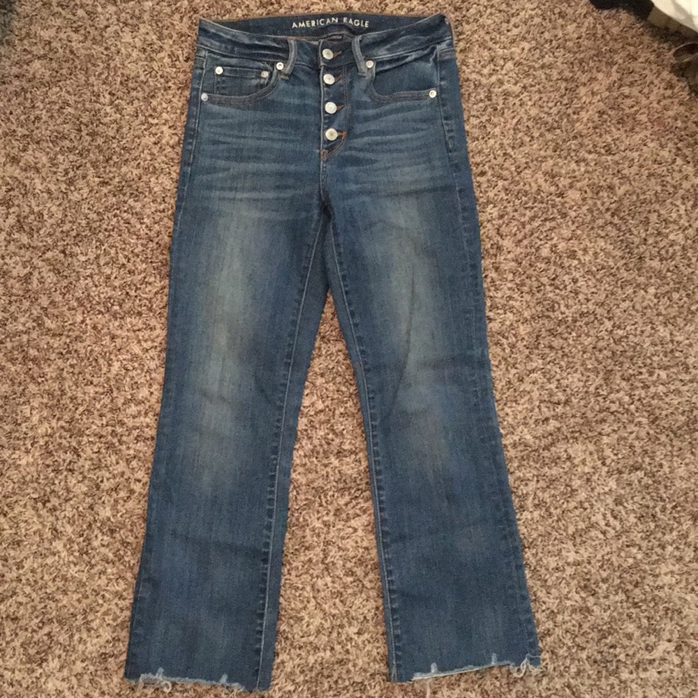 High Waisted Crop Flare Jean